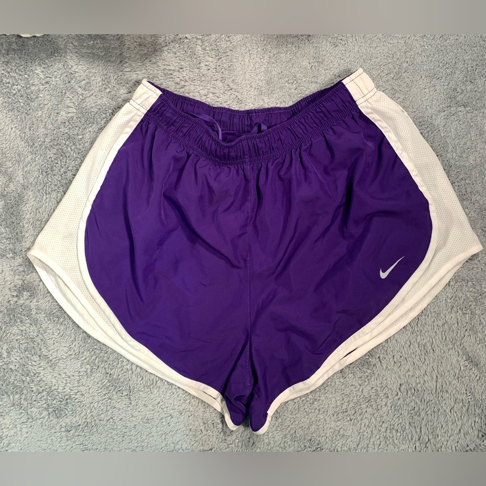 Nike Women's Athletic Shorts in Purple and White